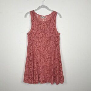 Free People floral lace dress boho dusty rose festival sleeveless Medium